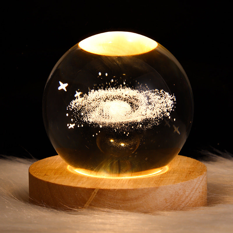 Luminous Starry Sky Moon Crystal Ball Night Lamp – Creative Projection Ambience Light, Unique Gift