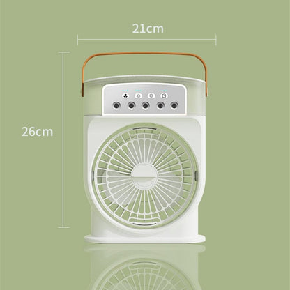 Portable USB Air Conditioner Cooling Fan – 5 Spray Mist, 7 Color LED, 600ML Water Tank Humidifier