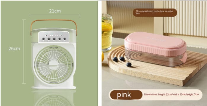 Portable USB Air Conditioner Cooling Fan – 5 Spray Mist, 7 Color LED, 600ML Water Tank Humidifier