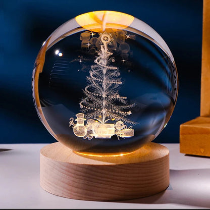Luminous Starry Sky Moon Crystal Ball Night Lamp – Creative Projection Ambience Light, Unique Gift
