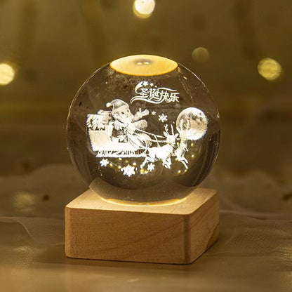 Luminous Starry Sky Moon Crystal Ball Night Lamp – Creative Projection Ambience Light, Unique Gift
