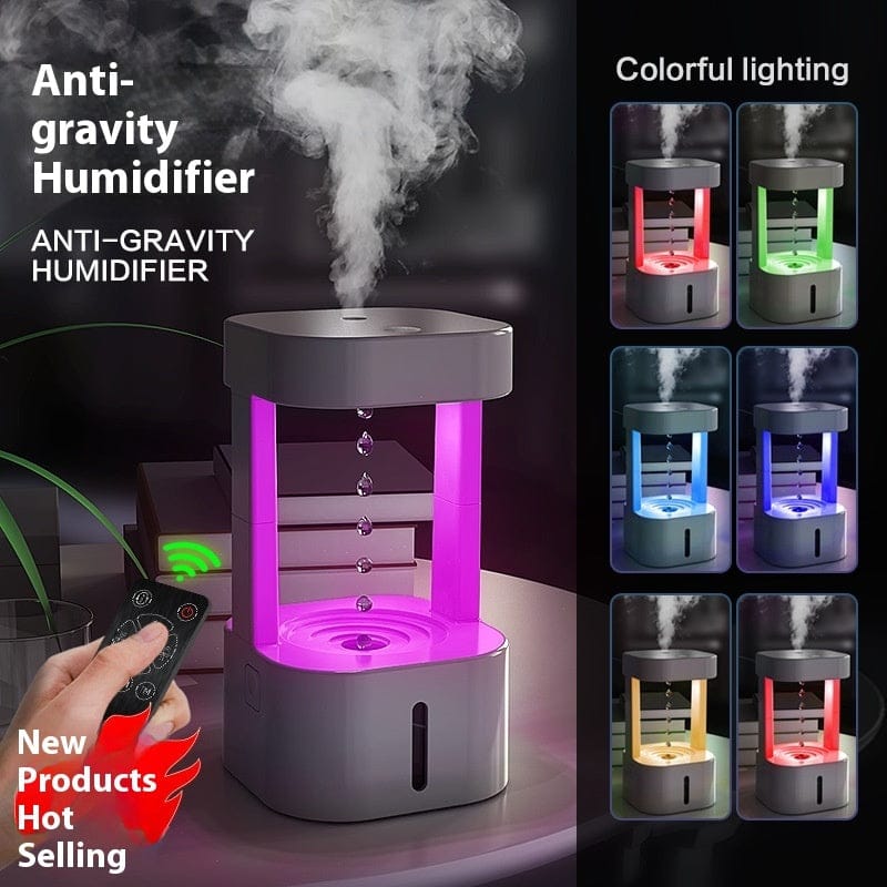 Creative Anti-Gravity Water Drop Humidifier – Quiet 580ML Mist Spray for Bedroom, Office & Home