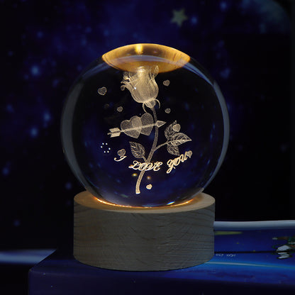 Luminous Starry Sky Moon Crystal Ball Night Lamp – Creative Projection Ambience Light, Unique Gift