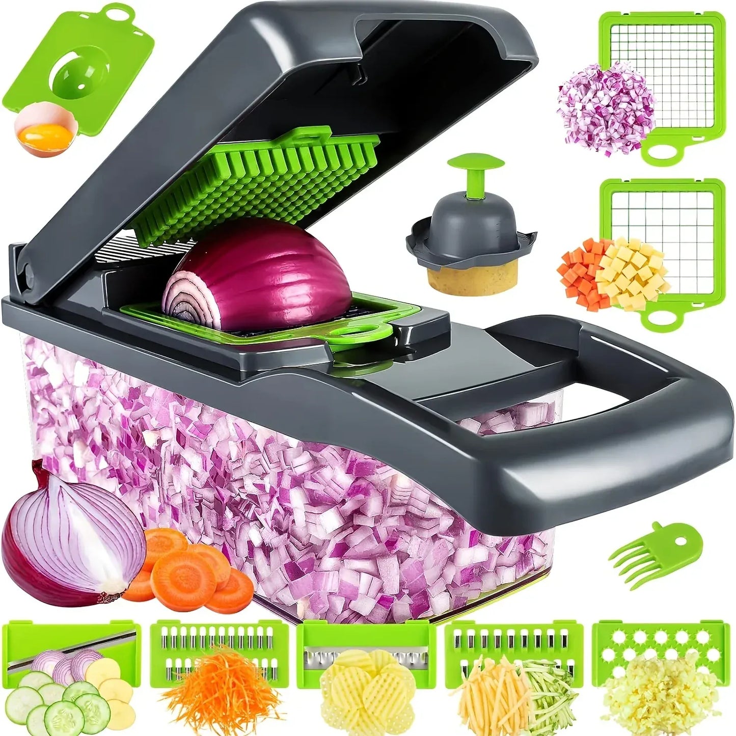 16-in-1 Vegetable Chopper | Pro Kitchen Slicer & Dicer 2026 XL
