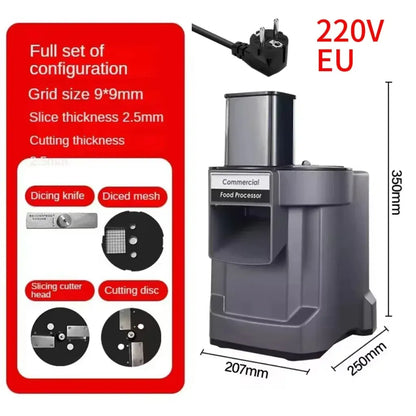 Electric Heavy-Duty Food Processor – Professional Grade Vegetable Cutter for Dicing & Slicing