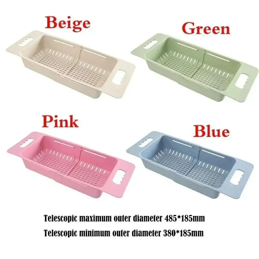 Multi-Functional Sink Drain Basket – Expandable Kitchen Organizer for Washing & Drying.