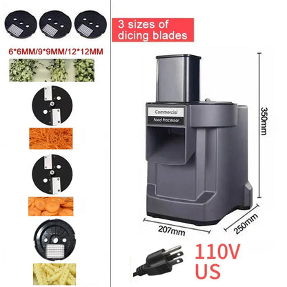 Electric Heavy-Duty Food Processor – Professional Grade Vegetable Cutter for Dicing & Slicing