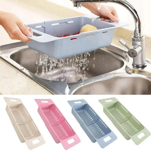 Multi-Functional Sink Drain Basket – Expandable Kitchen Organizer for Washing & Drying.