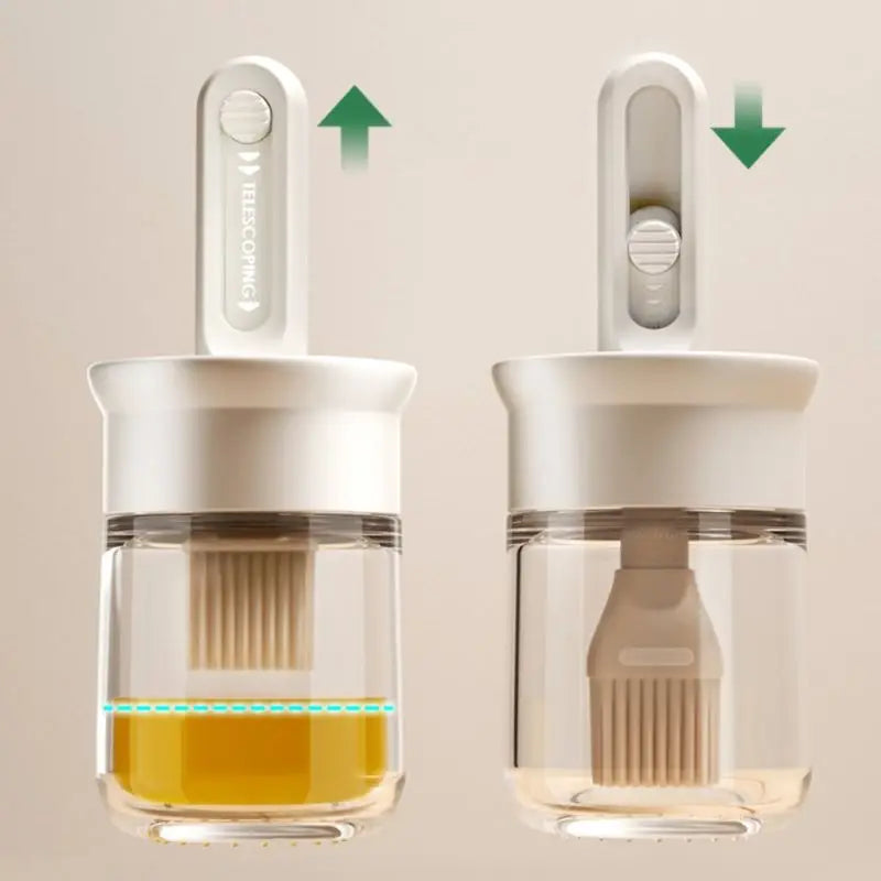 2-in-1 Glass Oil Dispenser Bottle with Heat-Resistant Silicone Brush Set