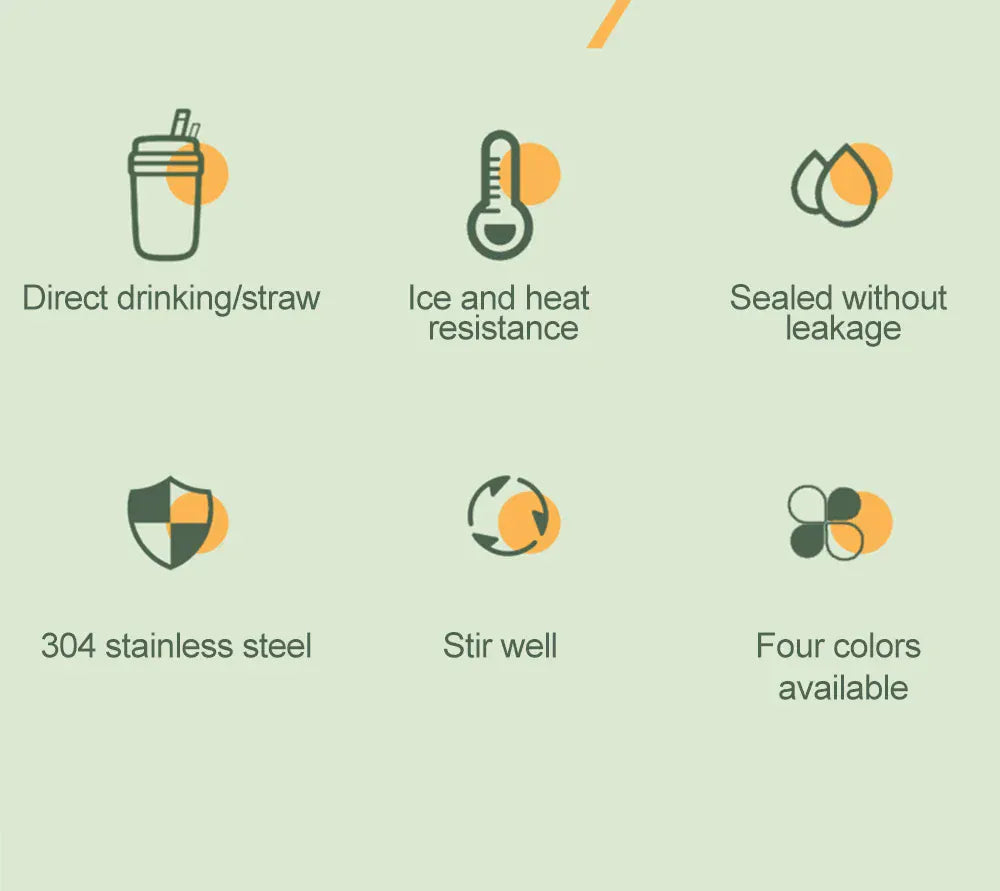 List of product features with icons on a light green background