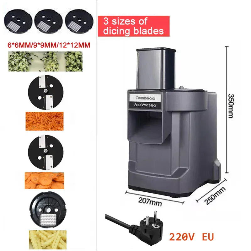 Electric Heavy-Duty Food Processor – Professional Grade Vegetable Cutter for Dicing & Slicing