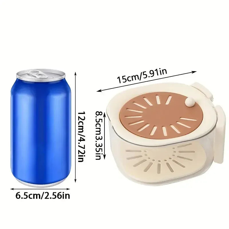 Mess-Free 2-in-1 Double Layer Drain Basket – Anti-Spill Fruit & Vegetable Strainer with Foldable Handle.