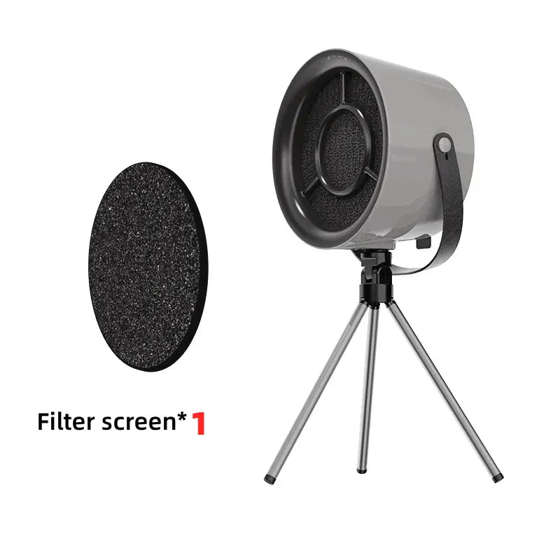 Microphone with stand and filter screen on a white background