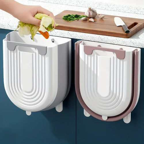 Wall-Mounted Folding Trash Can – Save Floor Space & Stop Bending During Meal Prep.
