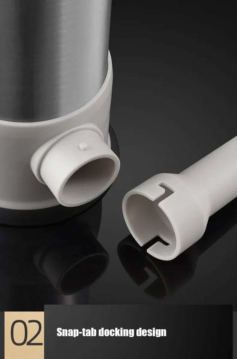 Snap-tab docking design on a black background