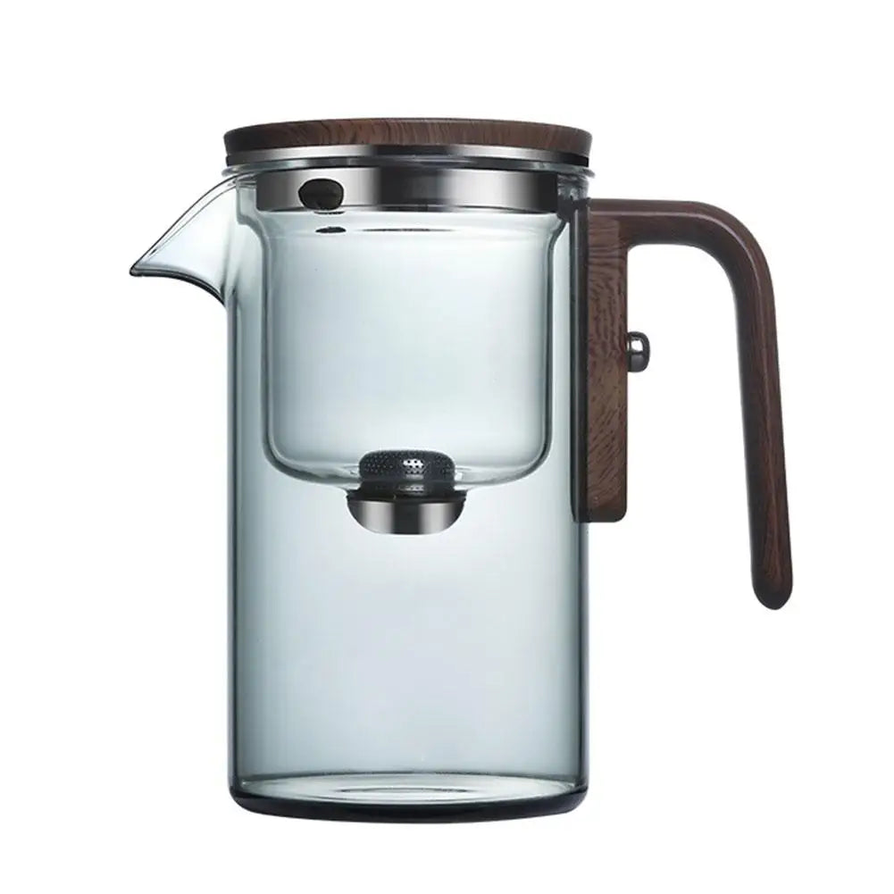 Automatic Water Separation Glass Teapot – One-Click Magnetic Filter for Perfect Strength Tea.