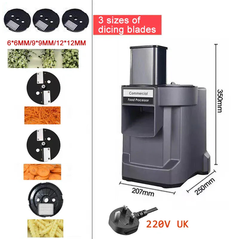 Electric Heavy-Duty Food Processor – Professional Grade Vegetable Cutter for Dicing & Slicing