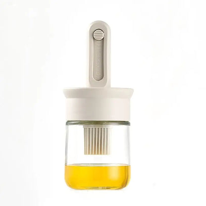 2-in-1 Glass Oil Dispenser Bottle with Heat-Resistant Silicone Brush Set