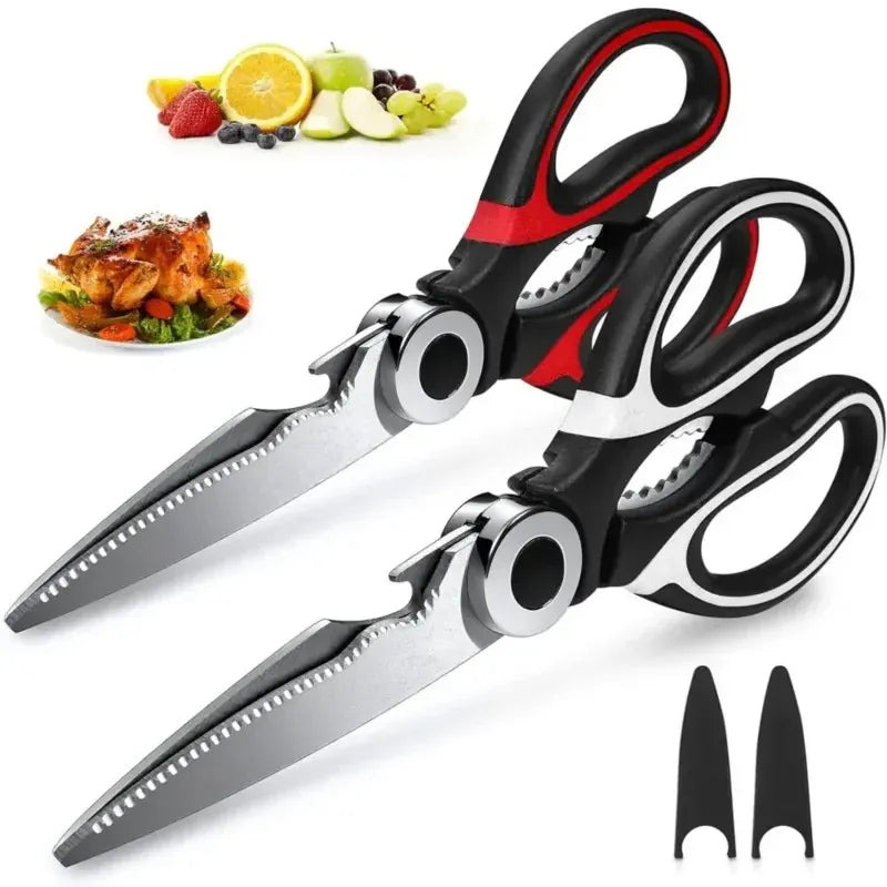 Multipurpose Strong Blade Kitchen Scissors – Effortless Meat & Chicken Bone Cutting with Ergonomic Grip