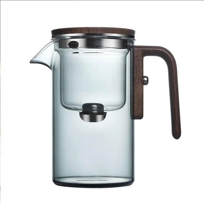 Automatic Water Separation Glass Teapot – One-Click Magnetic Filter for Perfect Strength Tea.