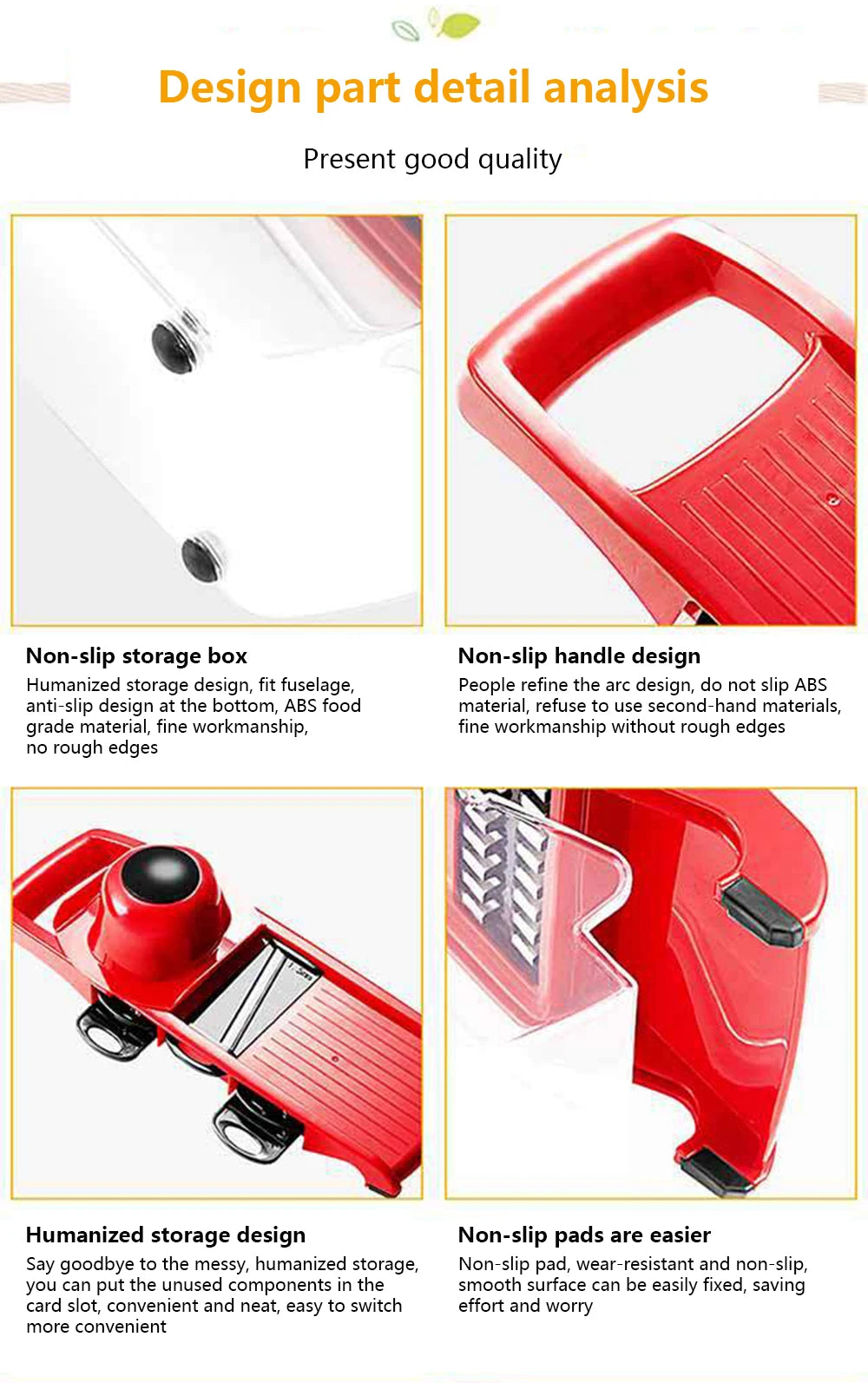 Red tool with non-slip features on a white background