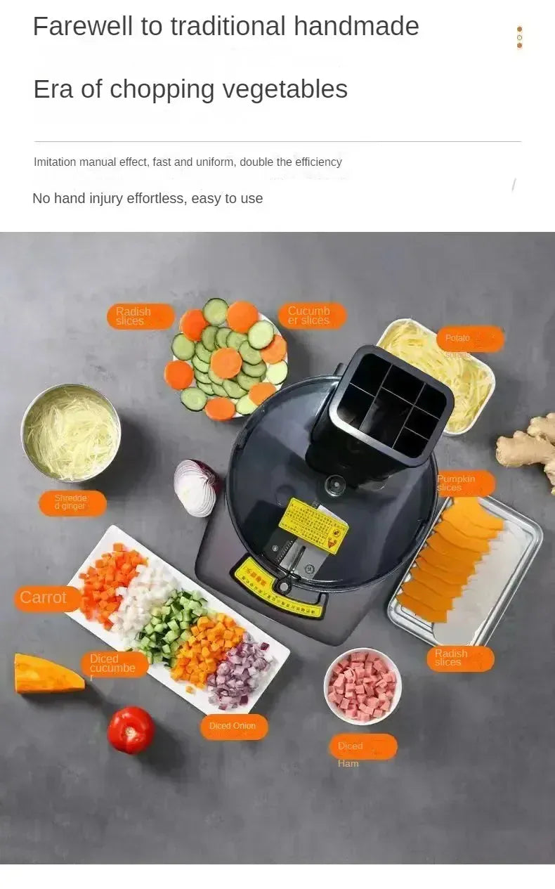 Electric Heavy-Duty Food Processor – Professional Grade Vegetable Cutter for Dicing & Slicing