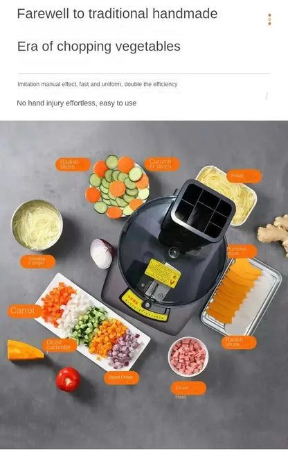 Electric Heavy-Duty Food Processor – Professional Grade Vegetable Cutter for Dicing & Slicing