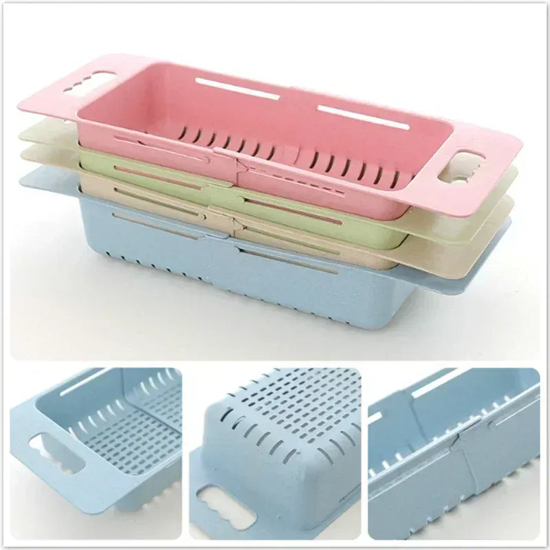 Multi-Functional Sink Drain Basket – Expandable Kitchen Organizer for Washing & Drying.