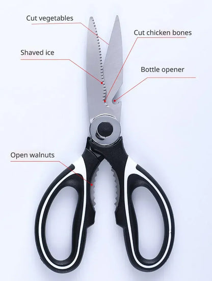 Multipurpose Strong Blade Kitchen Scissors – Effortless Meat & Chicken Bone Cutting with Ergonomic Grip