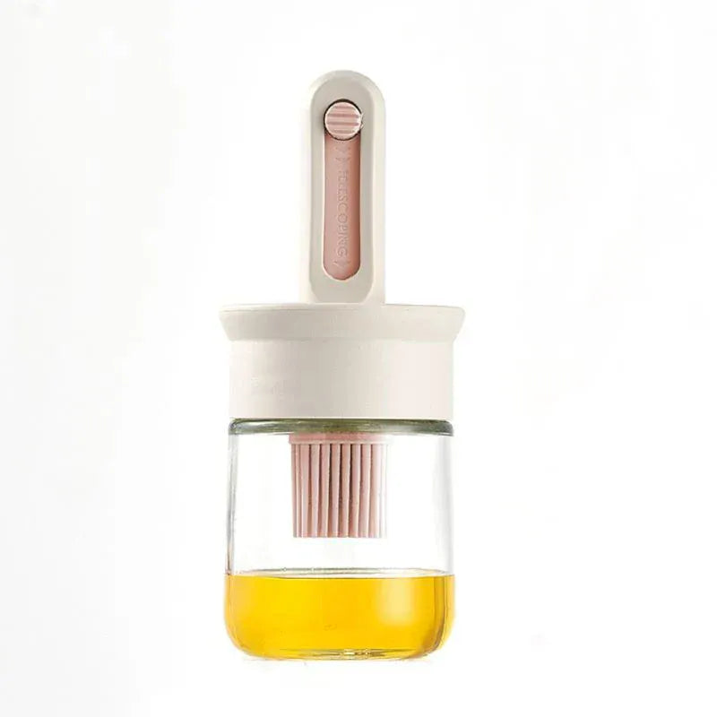 2-in-1 Glass Oil Dispenser Bottle with Heat-Resistant Silicone Brush Set