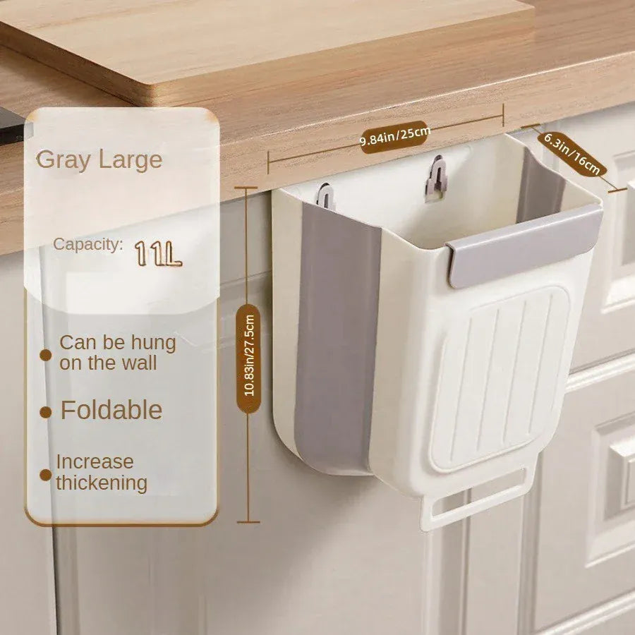 Hanging Kitchen Trash Can for Cabinet Doors – Keep Floors Clean