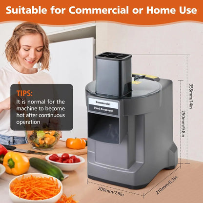 Electric Heavy-Duty Food Processor – Professional Grade Vegetable Cutter for Dicing & Slicing