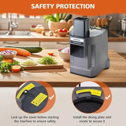 Electric Heavy-Duty Food Processor – Professional Grade Vegetable Cutter for Dicing & Slicing