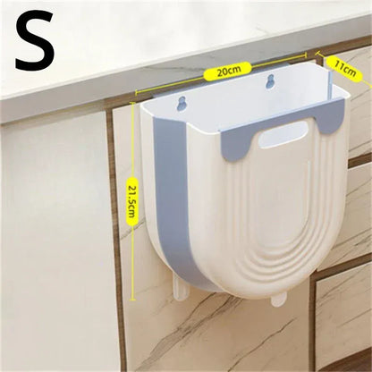 Wall-Mounted Folding Trash Can – Save Floor Space & Stop Leaning While Prepping Meals.