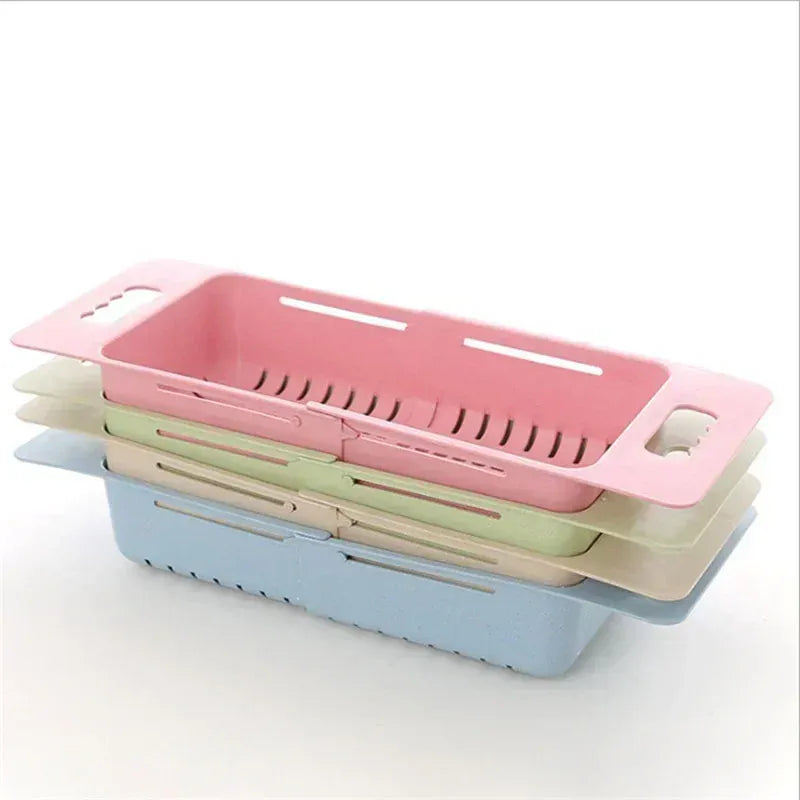 Multi-Functional Sink Drain Basket – Expandable Kitchen Organizer for Washing & Drying.