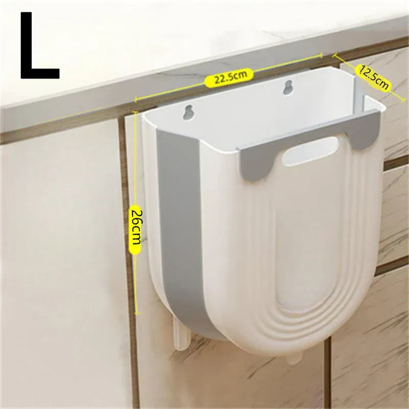 Wall-Mounted Folding Trash Can – Save Floor Space & Stop Leaning While Prepping Meals.