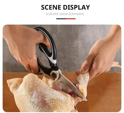 Multipurpose Strong Blade Kitchen Scissors – Effortless Meat & Chicken Bone Cutting with Ergonomic Grip
