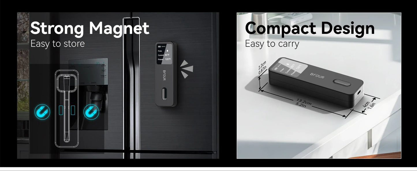 Product with strong magnet feature on one side and compact design on the other, displayed against a neutral background.