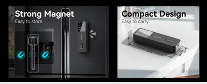 Product with strong magnet feature on one side and compact design on the other, displayed against a neutral background.