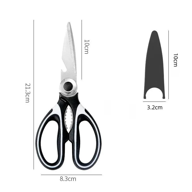 Multipurpose Strong Blade Kitchen Scissors – Effortless Meat & Chicken Bone Cutting with Ergonomic Grip