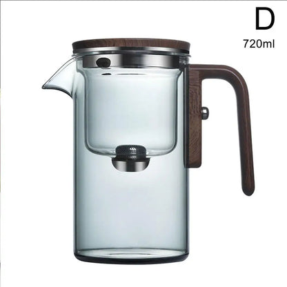 Automatic Water Separation Glass Teapot – One-Click Magnetic Filter for Perfect Strength Tea.
