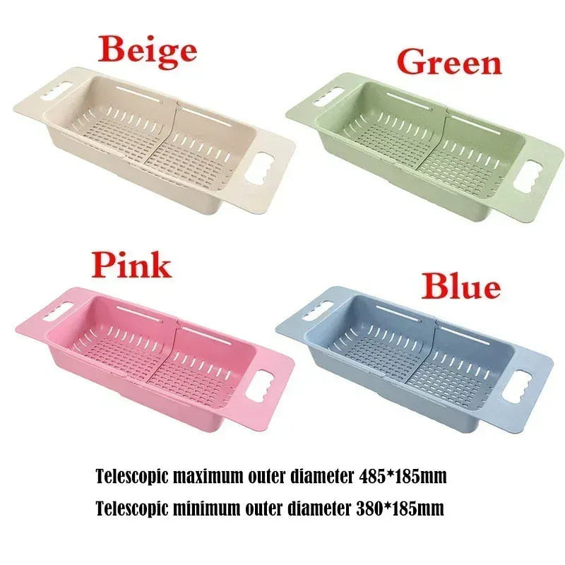 Multi-Functional Sink Drain Basket – Expandable Kitchen Organizer for Washing & Drying.