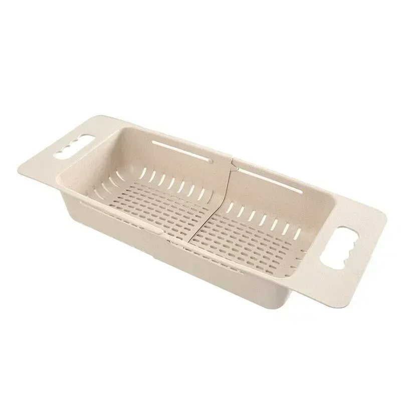 Multi-Functional Sink Drain Basket – Expandable Kitchen Organizer for Washing & Drying.