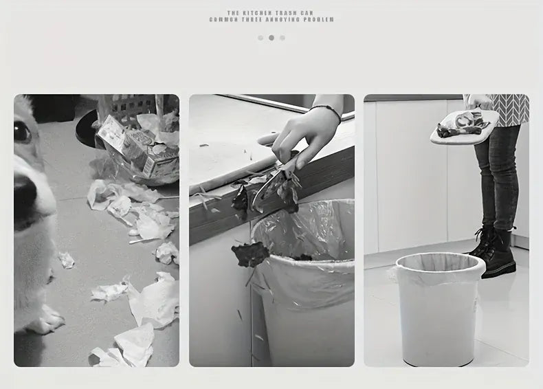 Space-Saving Wall-Mounted Folding Trash Can – Collapsible Kitchen Bin for Cabinet Doors.