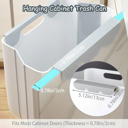 Collapsible Hanging Kitchen Trash Can – 6L/10L Foldable Waste Bin for Under Sink & Cabinet Doors.