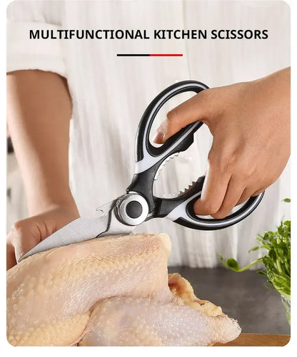 Multipurpose Strong Blade Kitchen Scissors – Effortless Meat & Chicken Bone Cutting with Ergonomic Grip
