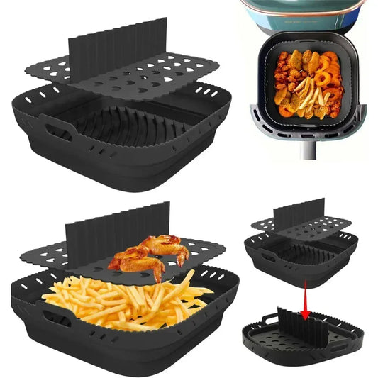 8.5 Inch Air Fryer Silicone Basket Plate – Reusable, Foldable, Food-Safe Cooking & Baking Accessory