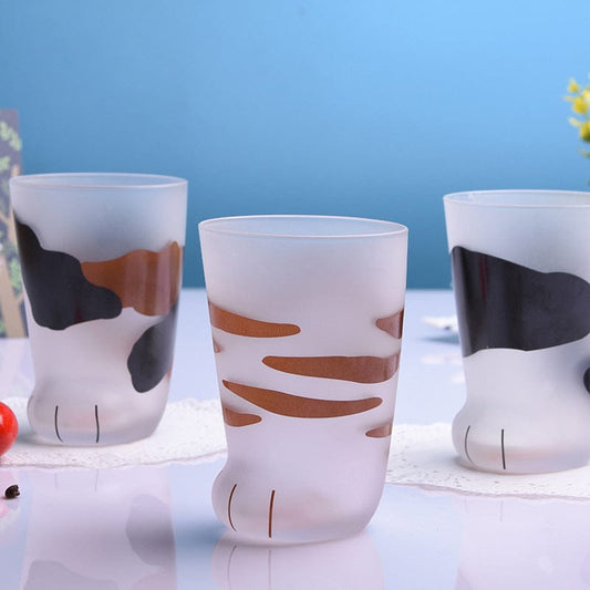Creative Cute Cat & Tiger Paws Glass Mug – Personality Porcelain Coffee & Milk Tumbler, Perfect Gift