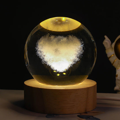 Luminous Starry Sky Moon Crystal Ball Night Lamp – Creative Projection Ambience Light, Unique Gift