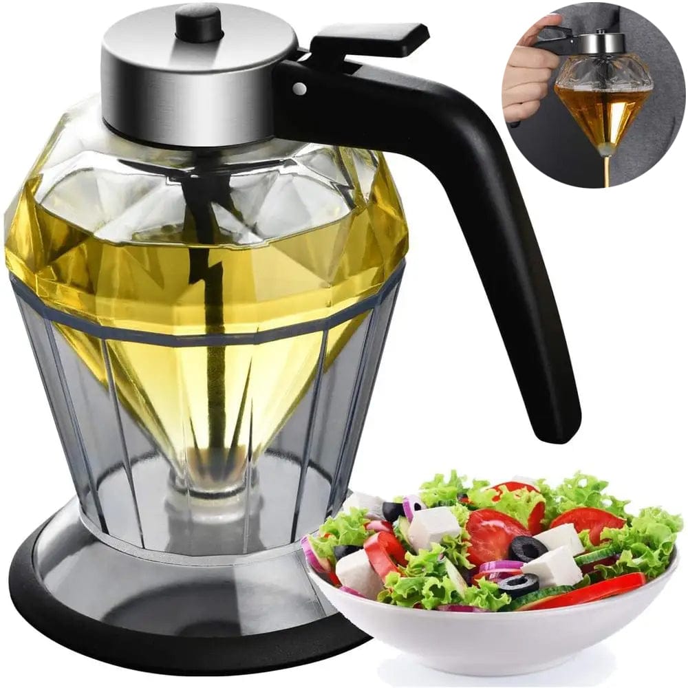 Diamon D Honey Bottle Press Type Transparent Glass 200Ml Handheld Oil Dispenser for Soy Sauce